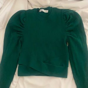 Puff sleeve cut out sweater